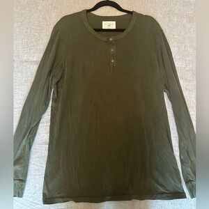 Nordstrom Sol Angeles Forest Green Long Sleeve Henley XL